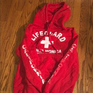 Distressed lifeguard hoodie